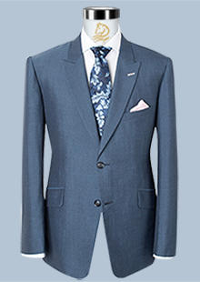 高檔淺藍色金融職業裝西服